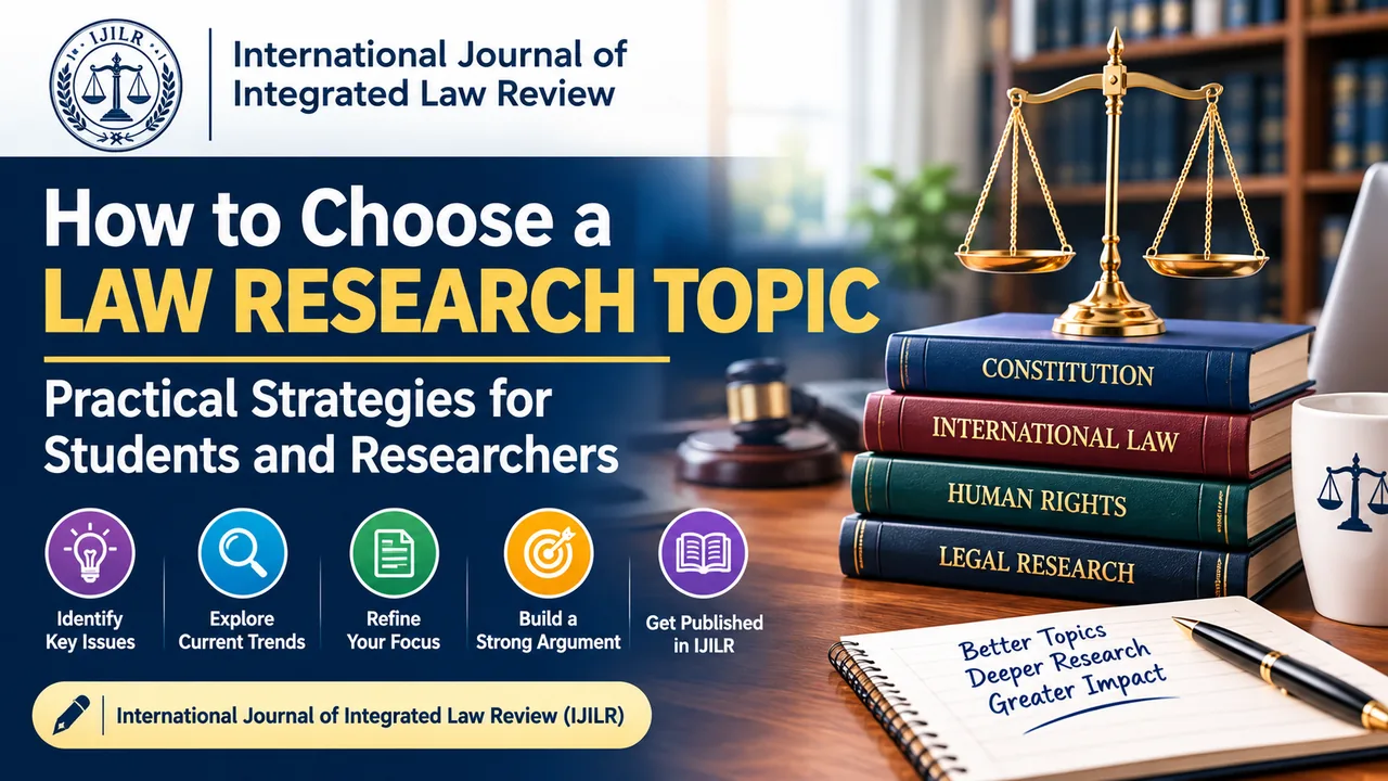 How to Choose a Law Research Topic: practical strategies for students and researchers, from the International Journal of Integrated Law Review